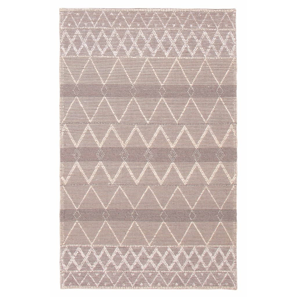 ECARPETGALLERY Braid weave Sienna Taupe Wool Rug - 6'0 x 9'4