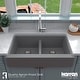 preview thumbnail 52 of 75, Karran Retrofit Farmhouse Quartz 34 in. Double Bowl 50/50 Sink Kit