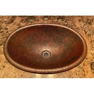 19-in Oval Self Rimming Hammered Copper Sink (LO19RDB)