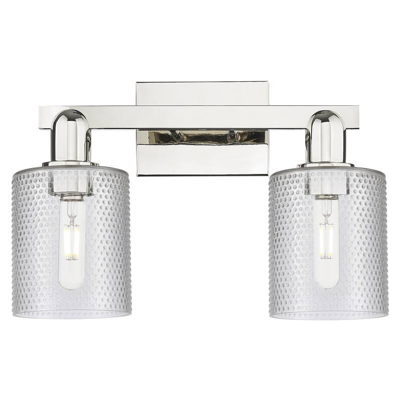 Innovations Lighting 716-2W-11-16 Cobbleskill Vanity Cobbleskill 2 - Polished Nickel / Clear