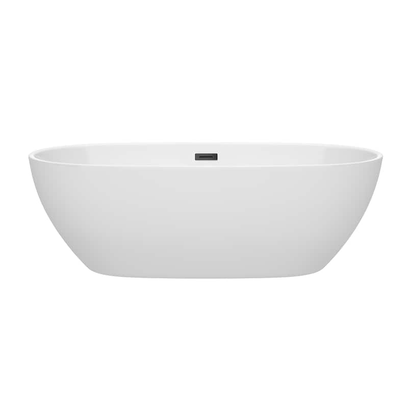 Wyndham Collection Juno 71-inch White Freestanding Soaking Bathtub