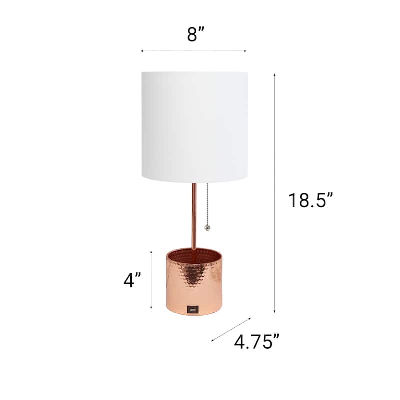 18.5" Sleek And Functional Stylish Accent Table Lamp With Usb Charging Port, For Living Room, Entryway, Office, Bedroom, Black W