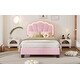 preview thumbnail 15 of 16, Twin Size Flower-Shaped Upholstered Bed with Adjustable Headboard and LED Lighting