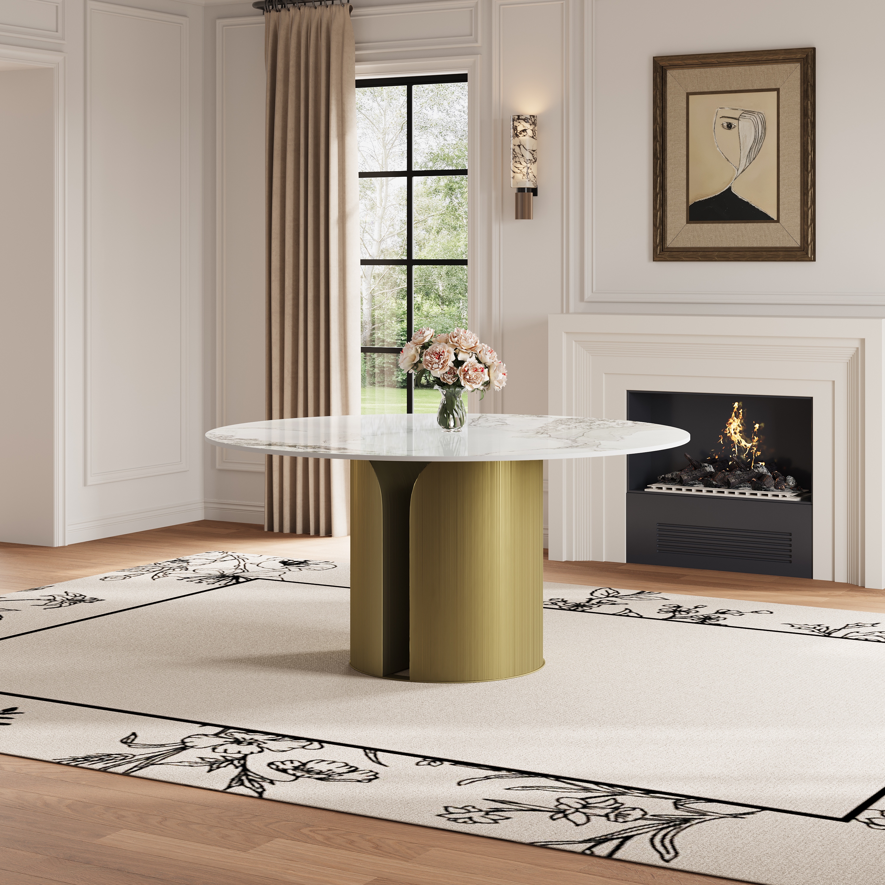 【pepe】PRINCESS Table GrillStone Beige Modern 59