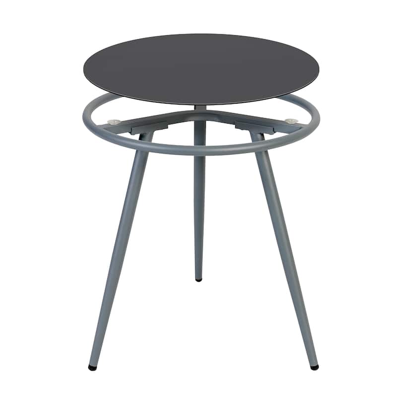 Nuu Garden 3-Piece Aluminum Outdoor Bistro Set, 1 Coffee Table and 2 Woven Rope Chairs with Seat Cushions