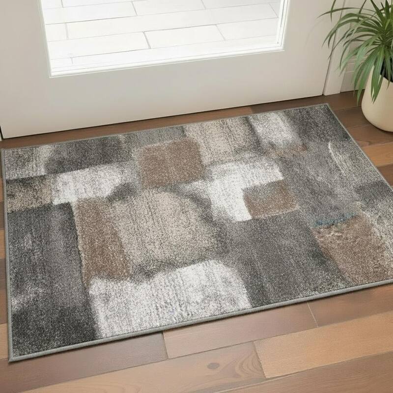 HomeRoots Abstract Modern Rectangle Area Rug - 3' X 5'