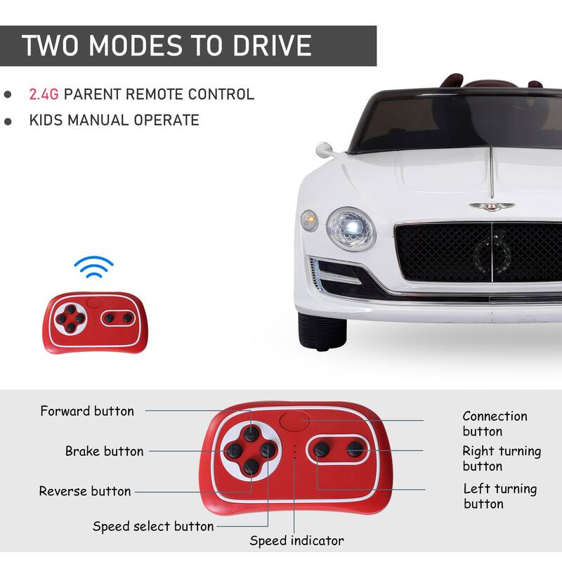 Aosom Licensed Bentley EXP12 Kids Electric Car with Parent Remote Control, 12V Ride on Car with Butterfly Doors
