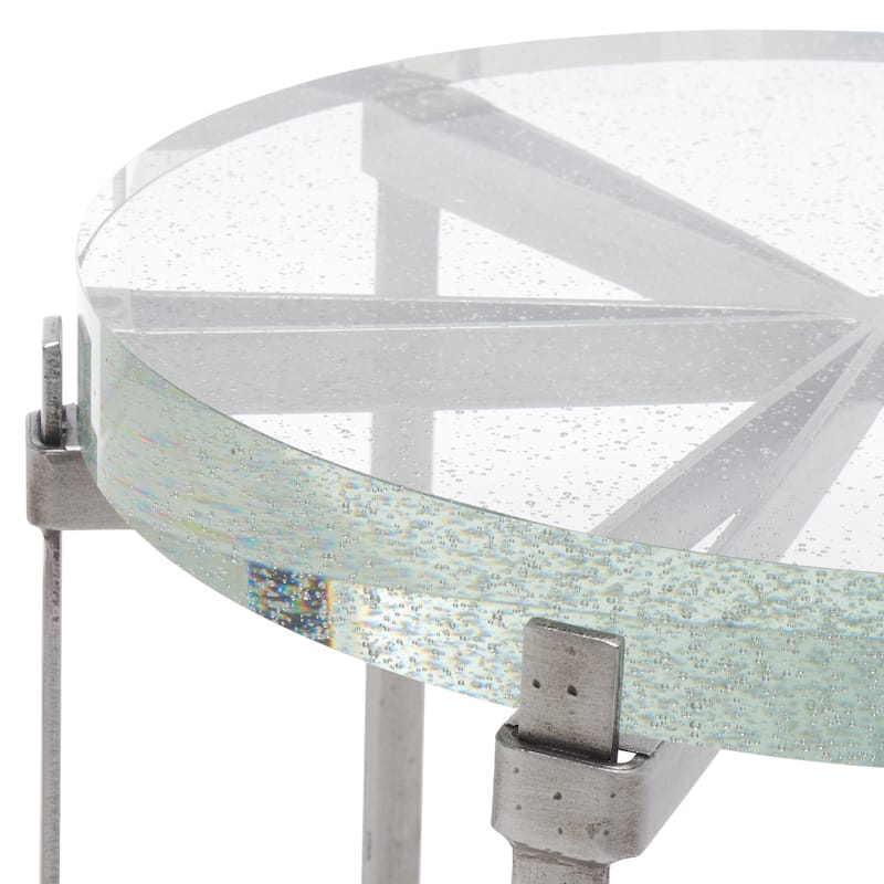 SAFAVIEH Couture Evyanna Round Bubble Glass Table - 16 IN W x 16 IN D x 22 IN H