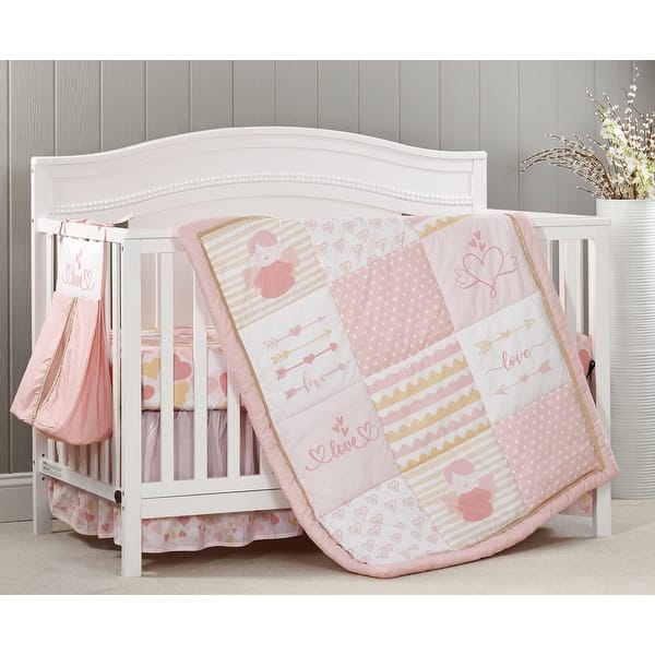 slide 1 of 1, Oxford Baby Baby Love, 4 Pc Crib Bedding Set