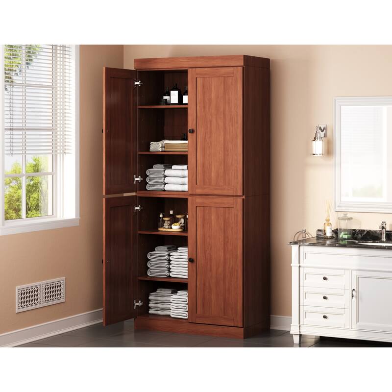 Palace Imports 100% Solid Wood 32" Bathroom Storage Cabinet with Shaker Doors and Adjustable Shelves
