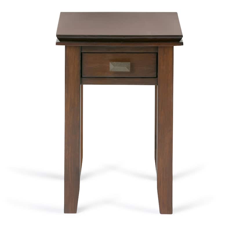 WYNDENHALL Stratford SOLID WOOD 14 inch Wide Rectangle Transitional Narrow Side Table - 14"W x 24" D x 20" H
