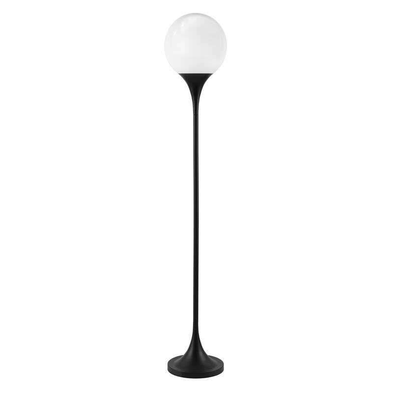 Mahdi Torchiere Floor Lamp with Glass Shade - 70" Tall - Blackened Bronze