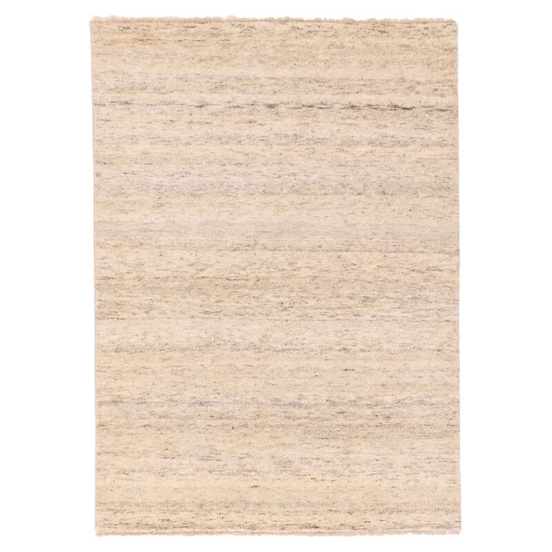 ECARPETGALLERY Hand-knotted Pak Finest Gabbeh Ivory Wool Rug - 4'2 x 6'0