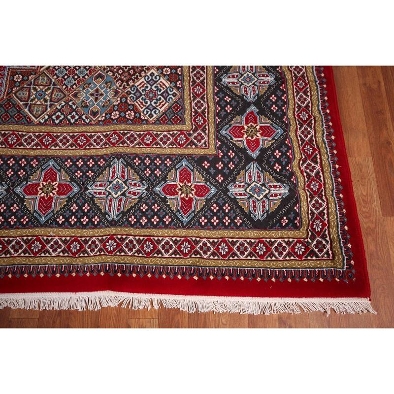 Geometric Red Kashan Turkish Rug Machine Made Carpet - 9'9" x 13'3"