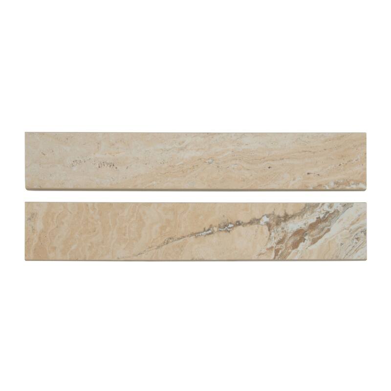 Ackland AKNPTLIN3X18P-BN Linden 18" x 3" Polished Porcelain Thin-Set - Sienna