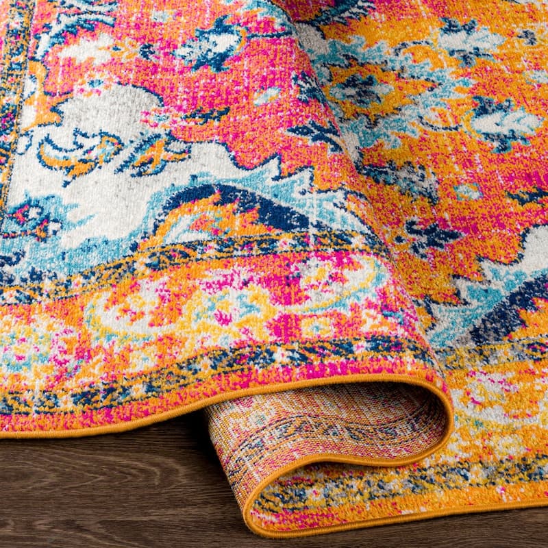Livabliss Frederika Faded Medallion Area Rug
