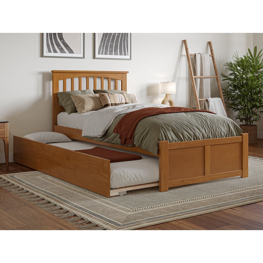 Mission Platform Bed with Footboard and Twin XL Trundle
