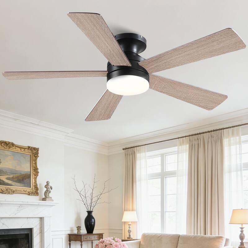 46 Inch Modern Ceiling Fan with 5 Blades Remote and APP Control for Bedroom Living Room - 46 Inches