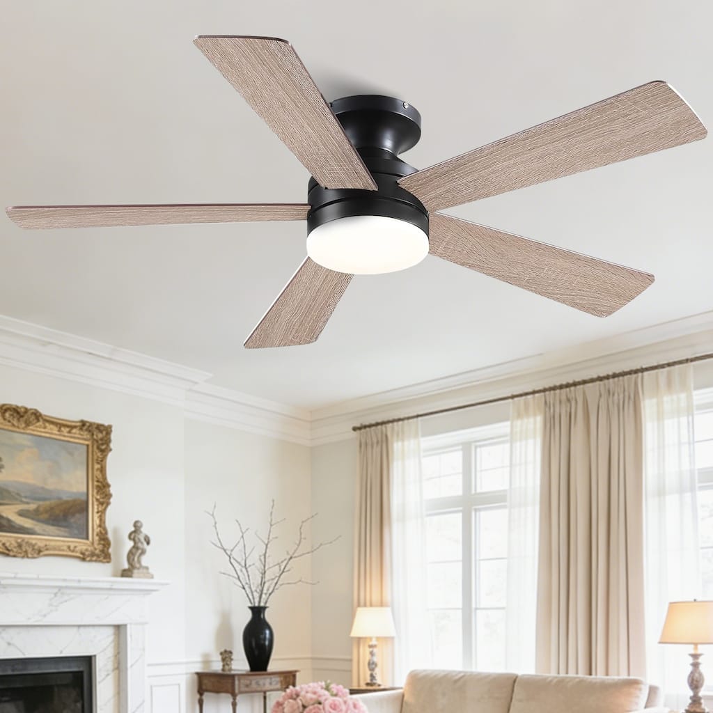 46 Inch Modern Ceiling Fan with 5 Blades Remote and APP Control for Bedroom Living Room - 46 Inches