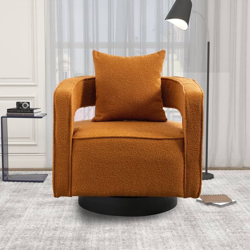 Swivel Accent Open Back Chair Modern Comfy Sofa Chair With Base For Nursery Bedroom Living Room Hotel Office