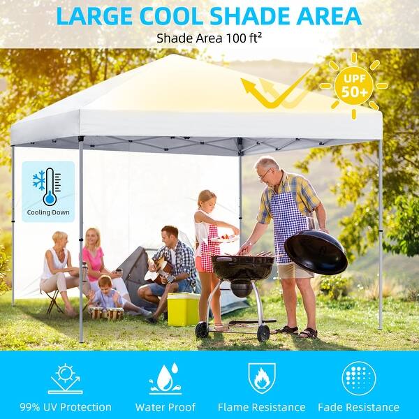 VEVOR Pop Up Canopy Tent, 10 X 10 FT, Outdoor Patio Gazebo Tent With