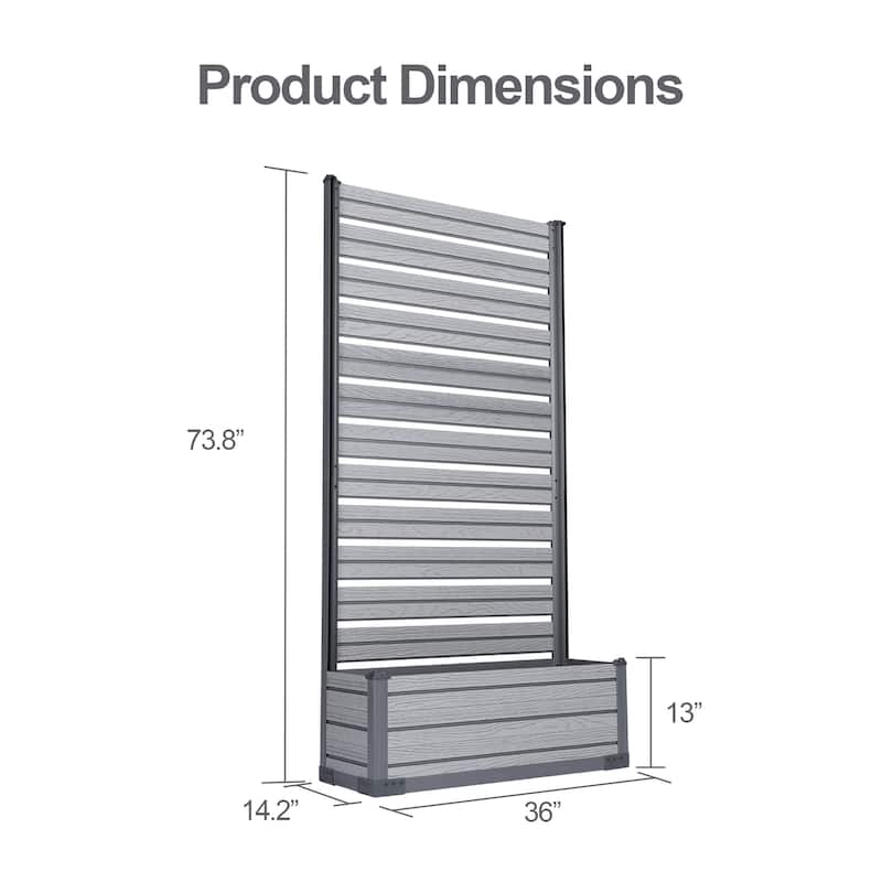 Aoodor Patio Privacy Screen with Planter Box