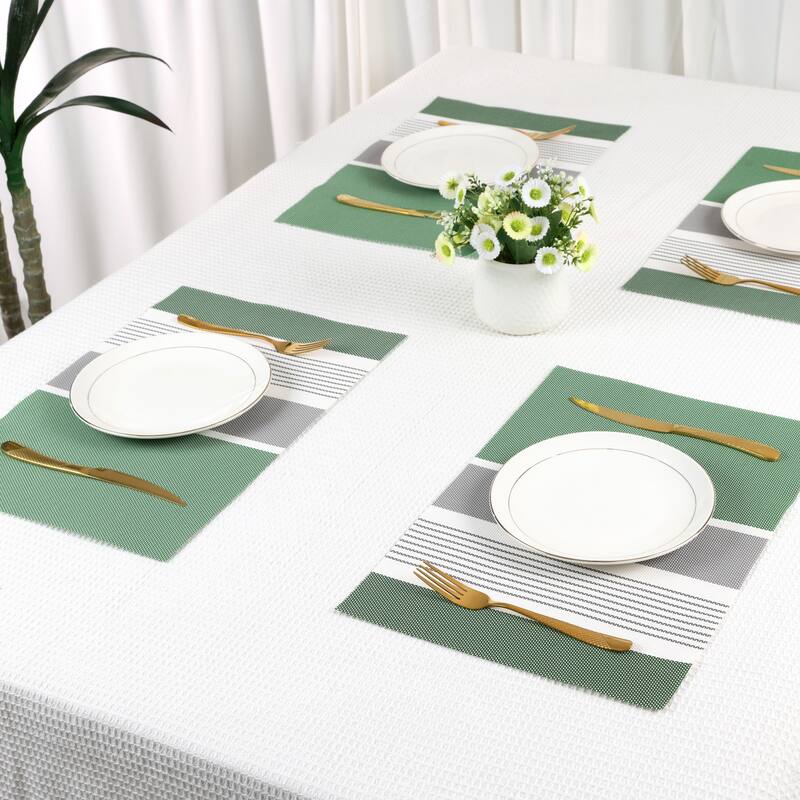 Farmhouse Placemats Set of 6 PVC Placemats for Dining Table Decor Indoor Outdoor Kitchen Table Mat Wipe Clean - 18*12in