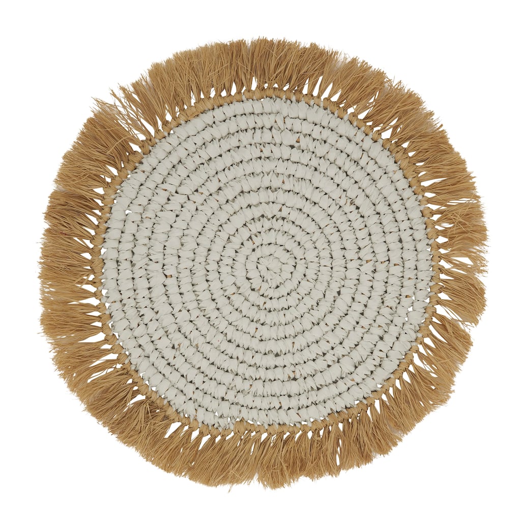 Raffia Design Round Placemats (Set of 4) - 15"x15"