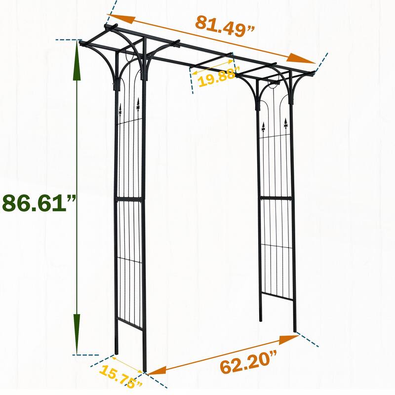 Metal Garden Arch Garden Arbor Trellis for Climbing Plants