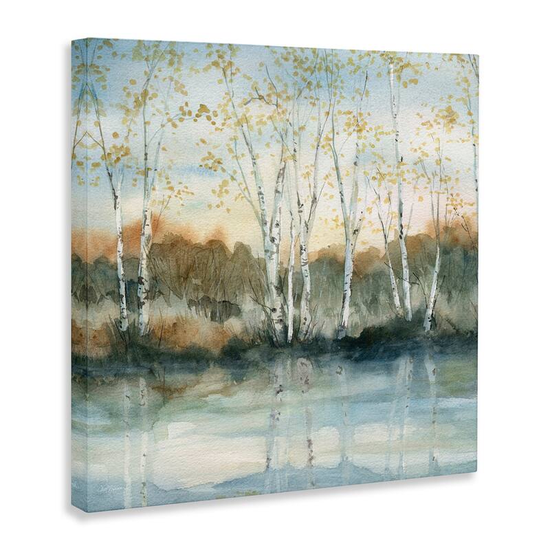 Stupell Birch Tree Reflections Quaint Lake Clearing Landscape Canvas Wall Art, Design by Carol Robinson