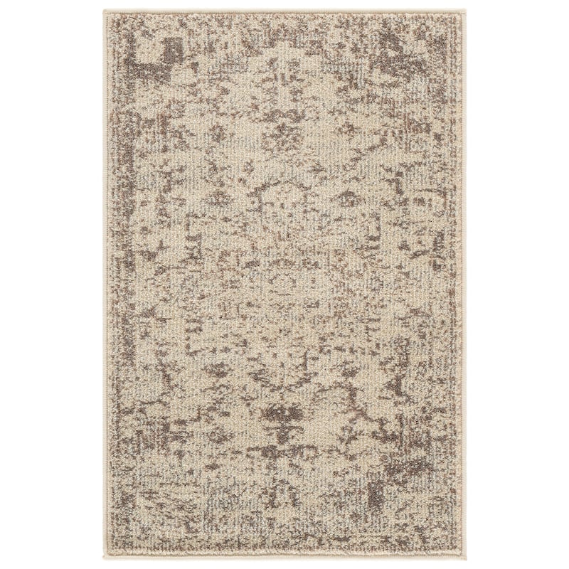 SAFAVIEH Madison Katelijne Boho Medallion Distressed Area Rug - 2' x 3' - Ivory/Beige Grey