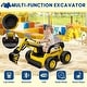 preview thumbnail 6 of 19, Ride On Excavator for Kids, 4WD Electric Excavator Toy, 12V Batter