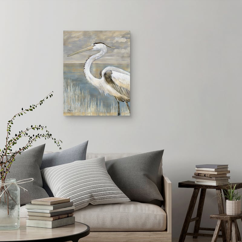 Golden River Heron by Paul Brent Canvas Art Print