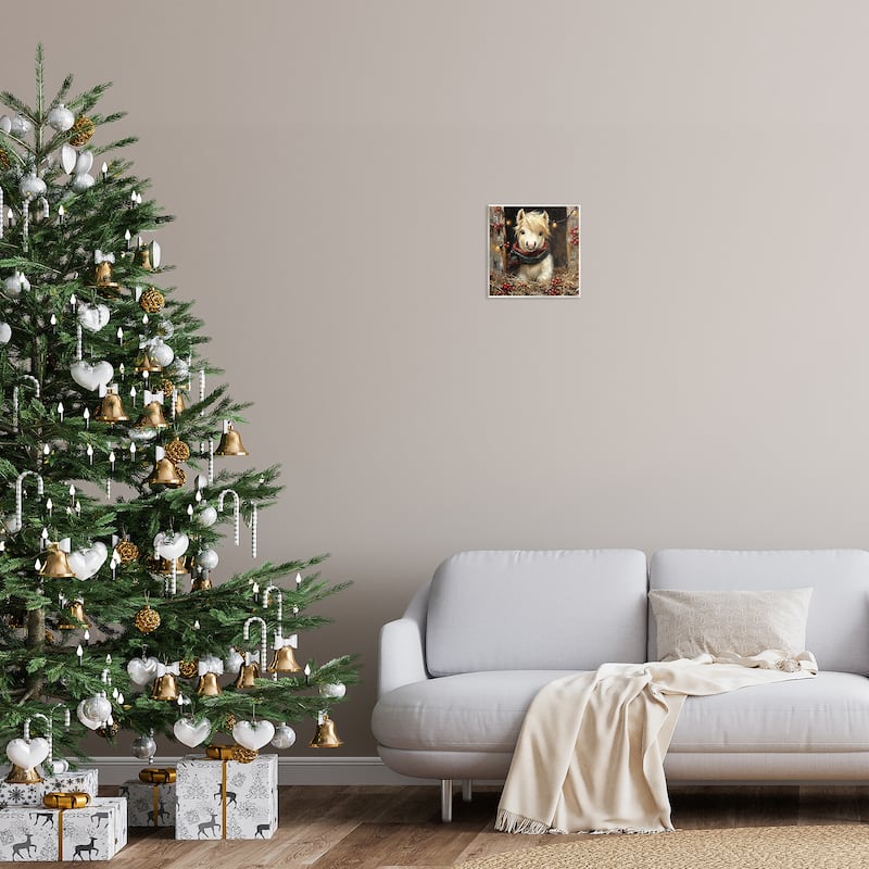 Stupell Horse Foal with Holly & Lights Wall Plaque Art Design By Riley B