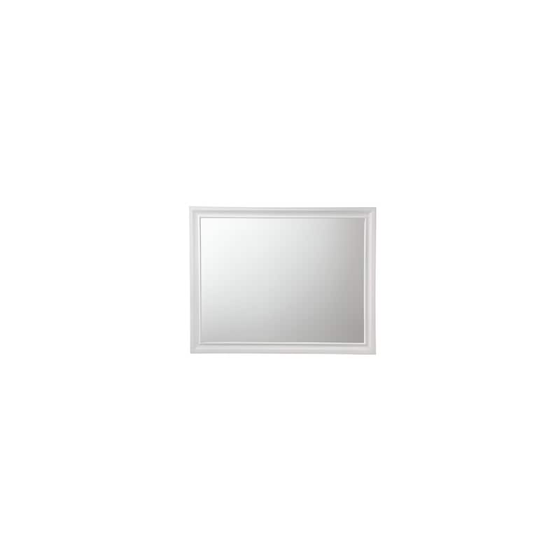 HomeRoots 36" White Wood Framed Mounted Dresser Mirror - 47' X '36' X '1