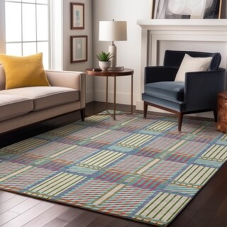 Premium Washable Super Soft Modern Plaid Mayfield Rug