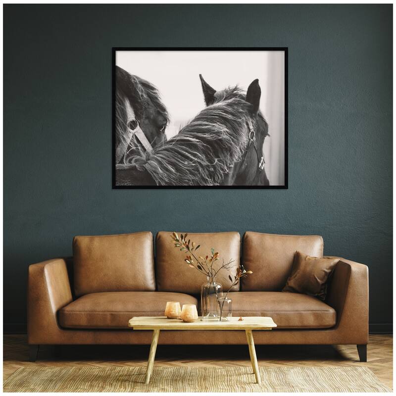 Kate and Laurel Black Horses by Emiko and Mark Franzen F2 Images Framed Wall Art Print