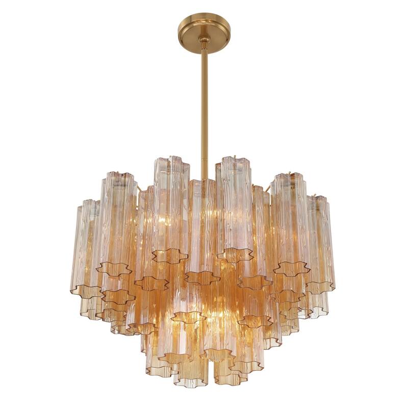 Crystorama Lighting Group ADD-308-AM Addis 9 Light 22" Wide Waterfall