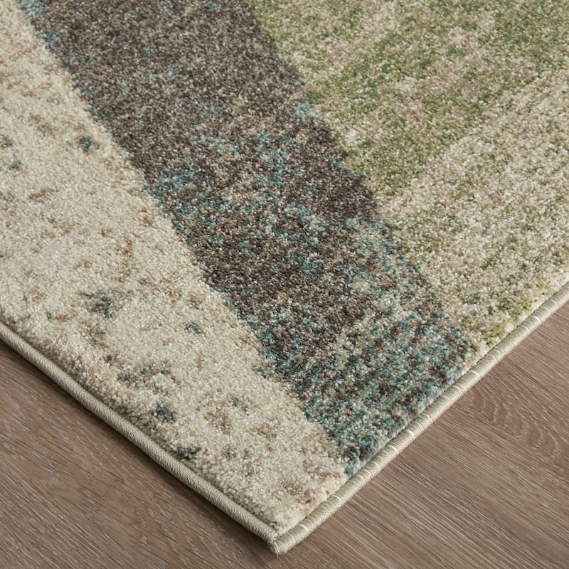 Sparkman R39QV Color Block Modern Area Rug