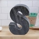 preview thumbnail 2 of 1, Creative Home Natural Black Marble Letter S Bookend, Paper Weight