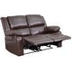 preview thumbnail 19 of 21, Contemporary Upholstered Recliner Loveseat with Headrests and Armrests - 56"W x 35" - 64"D x 38"H