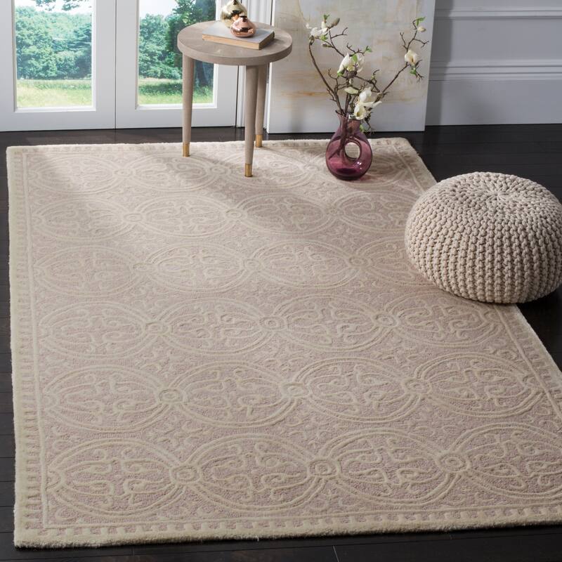 SAFAVIEH Handmade Cambridge Myrtis Modern Moroccan Wool Area Rug - 8' x 10' - Light Pink/Ivory
