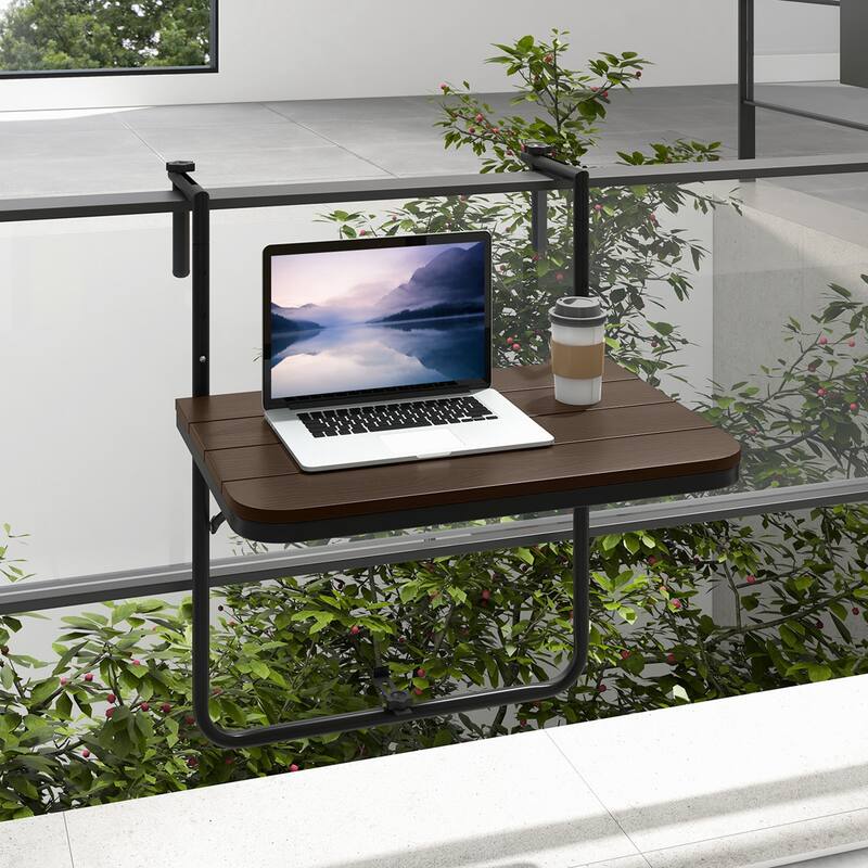 Outdoor Folding Hanging Table Railing Table Adjustable Height