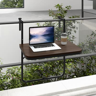 Outdoor Folding Hanging Table Railing Table Adjustable Height