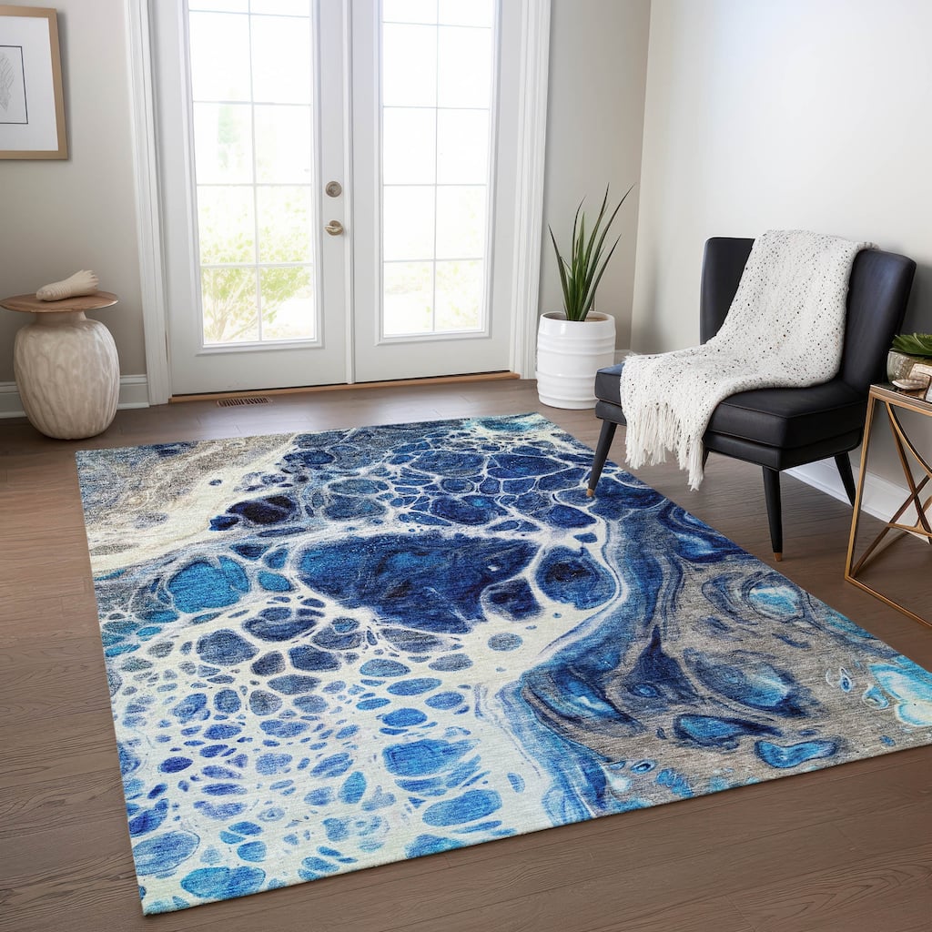 Machine Washable Indoor/ Outdoor Chantille Contemporary Rug