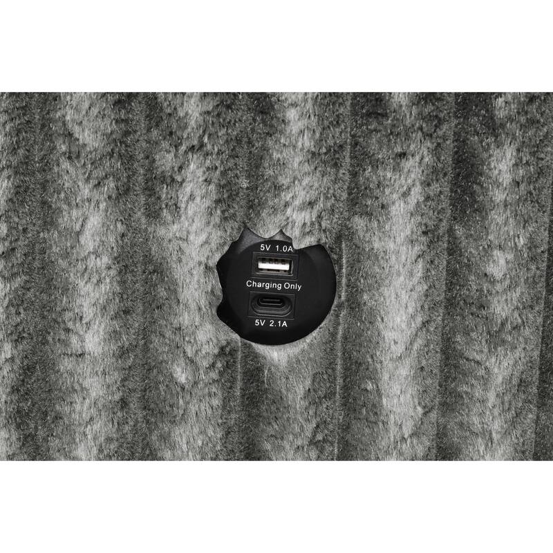 Plush Sectional in Black, Cream and Gray