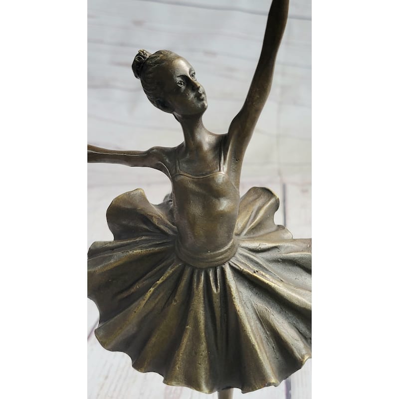 Art Deco Hot Cast Bronze Graceful Ballerina Ballet Dancer Statue Sculpture Decor