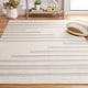 preview thumbnail 2 of 8, SAFAVIEH Handmade Natura Hinke Rustic Stripe Wool Rug 3' x 5' - Ivory/Grey - Rectangle