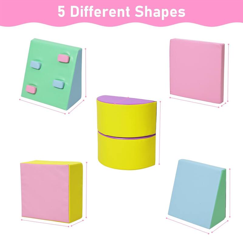 Toddler Foam Climbing Blocks Set - 5PCS Indoor Active Playset