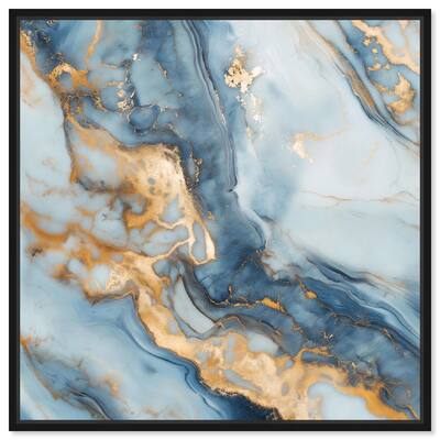 Golden Cloud Marble Canvas by Art Remedy